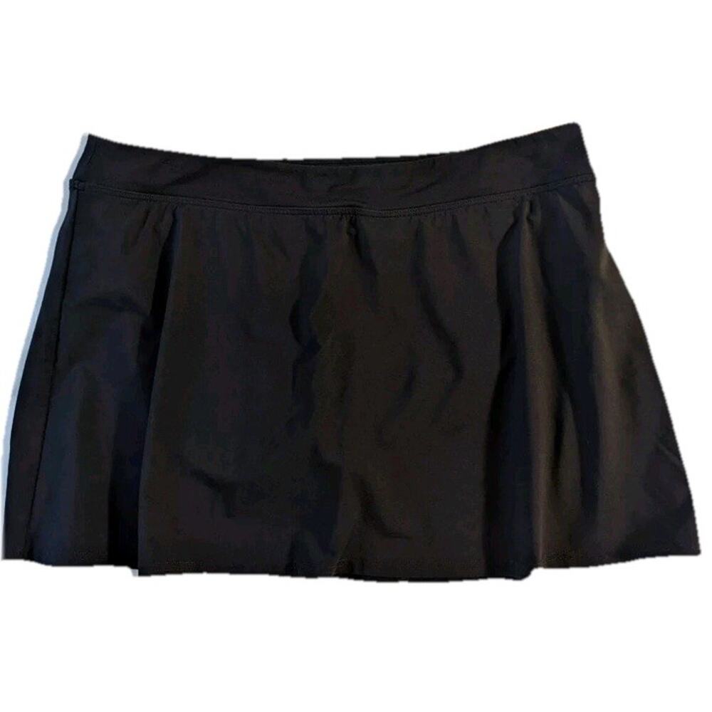 Lands’ End Skirt Skort Swim Wear Attached Brief Women’s Size 12 Black